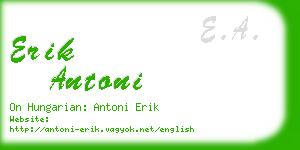 erik antoni business card